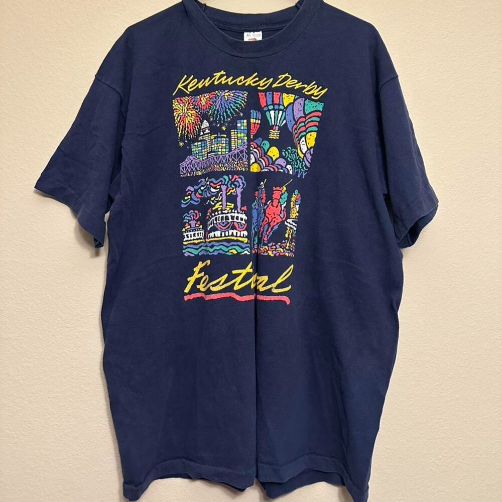 Vintage 90s Kentucky Derby Festival Navy Tee
